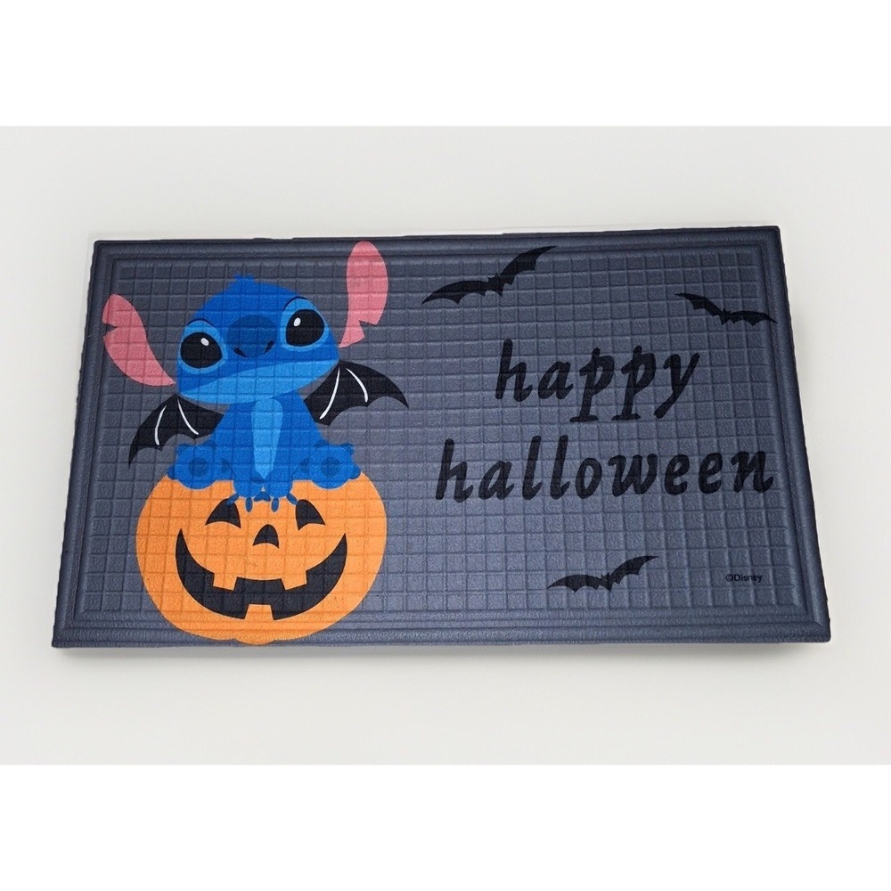 Disney Stitch Halloween Anti-Fatigue Kitchen Mat 18x30 Pumpkin‎ Bat Grey Foam